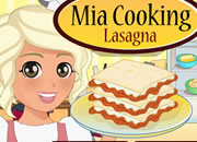 Mia Cooking Lasagna