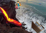 Rescue a Family from Volcano